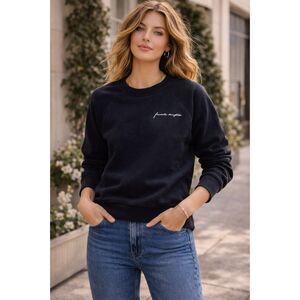 Favorite Daughter Black Pullover Sweatshirt Top Tee   Women's Size Small